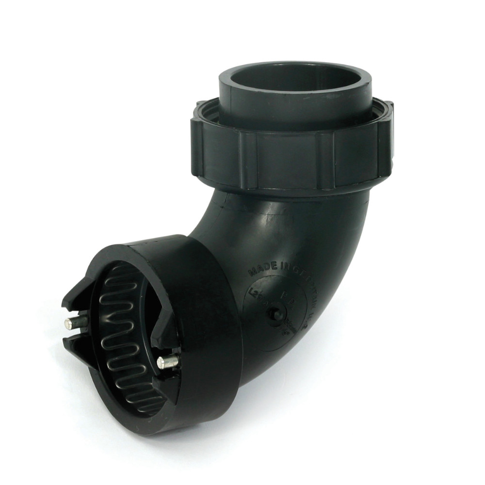 Vulcathene 38mm Sweep Loose Nut Enfusion Bend Polypropylene Black Ind