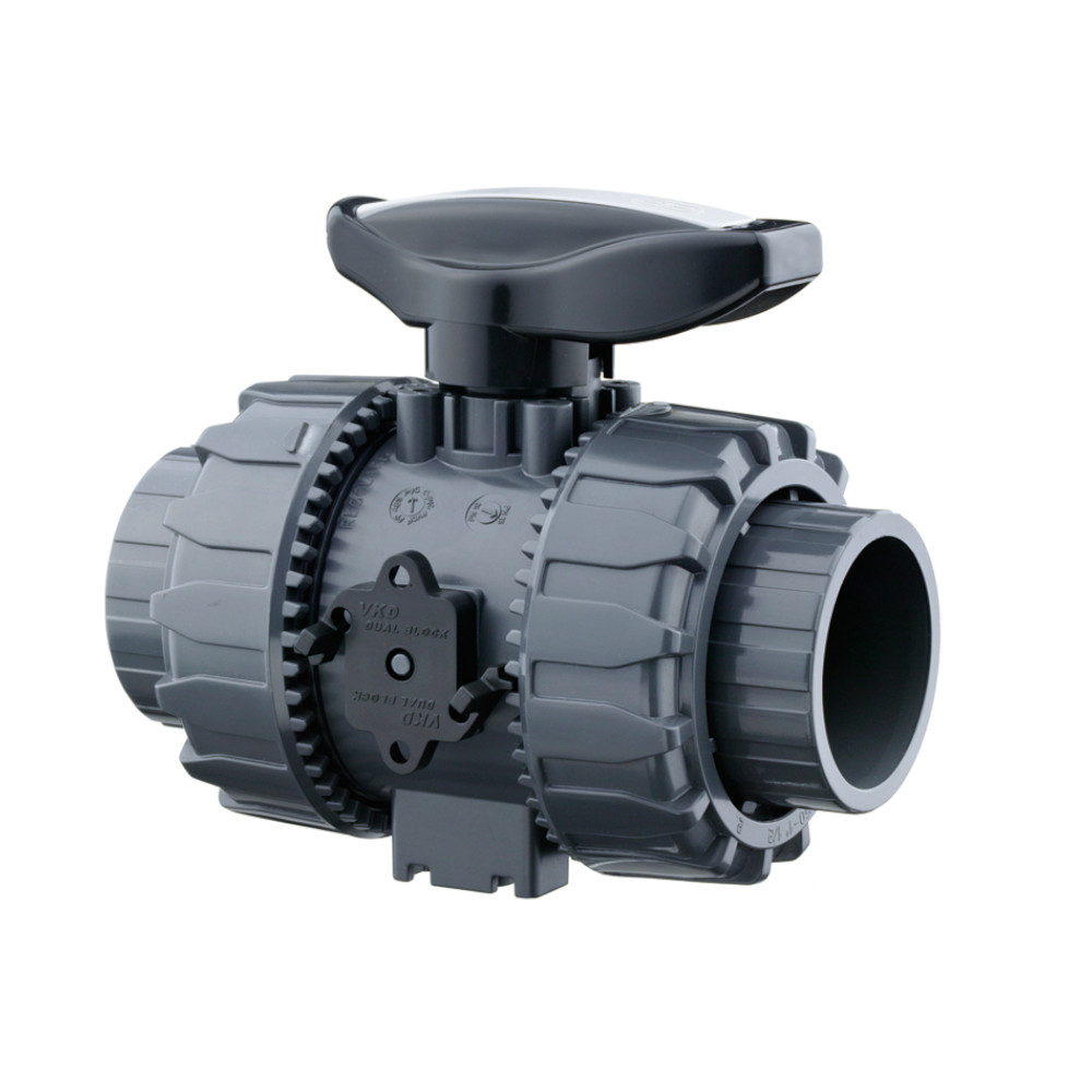 PVC VKD Double Union Ball Valve - EPDM - Ind Fittings